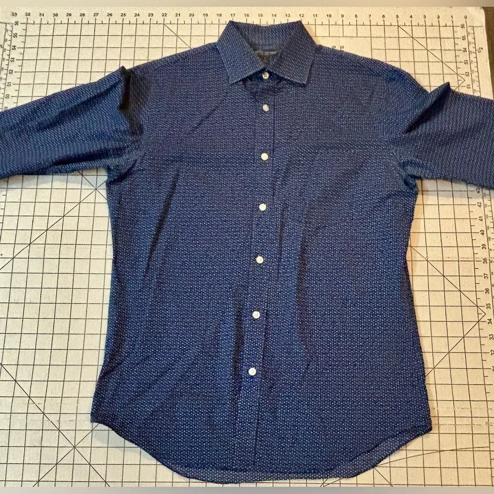Banana Republic Men’s Size Small Navy/White Polka‎ Dot Button Down Shirt